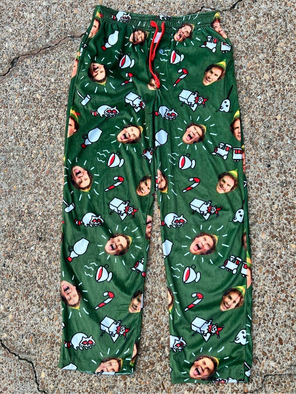 Official Elf Will Ferrell holiday Christmas pajama pants S